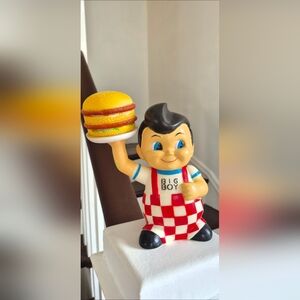 1990s, Y2K Vintage Big Boy Coin Bank, Piggy bank.  From Big Boy Restaurant.